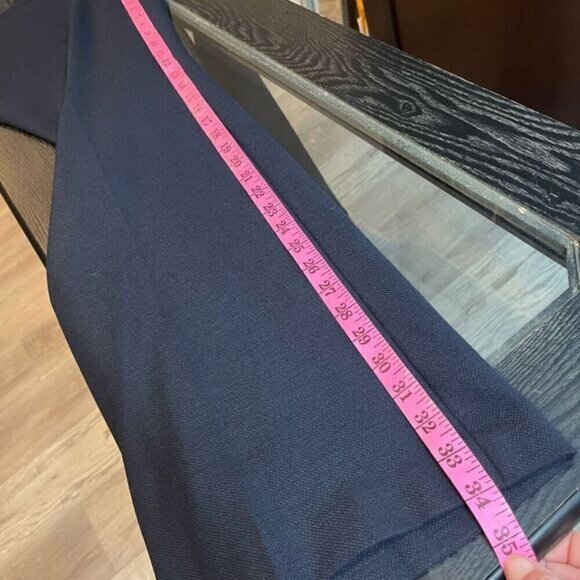 Iris Setlakwe Women's 14 Navy High Rise Flat Front Wide Leg Lined Dress Pant - Picture 10 of 12